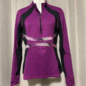 Lululemon Run Hills Raspberry Luxtreme Circle Mesh 1/2 Zip Pullover SZ 8